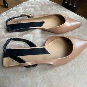 Zara Pointed Toe slingback flats